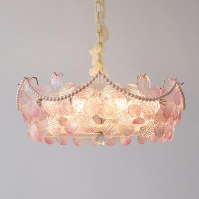 法式奶油风新款五叶花卧室灯吊灯现代简约浪漫餐厅灯中古吸顶灯