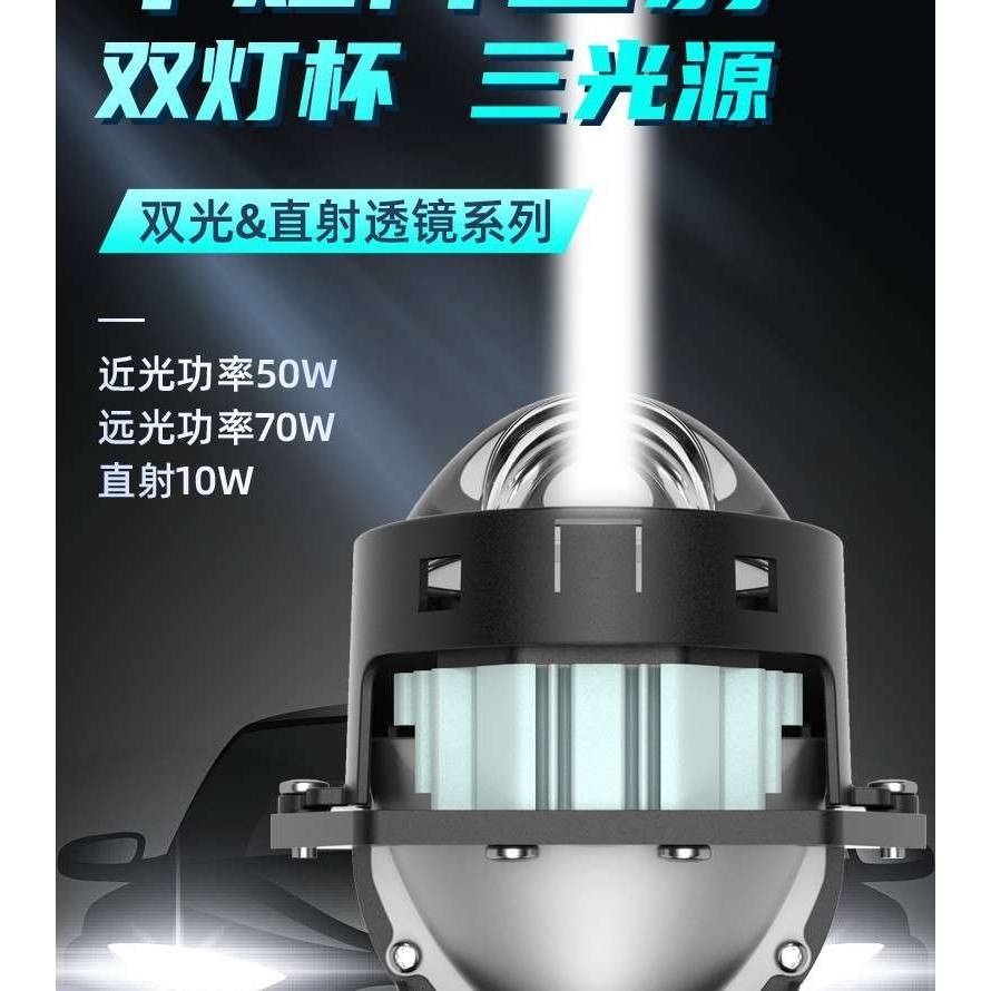石栏K20 PRO 单矩阵直射LED双光透镜近光50W 远光70W 6000K
