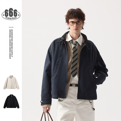 ANSWER ME潮牌立体剪裁哈灵顿立领夹克男休闲春秋款上衣外套