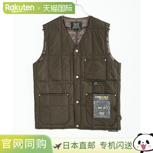 日本直邮TAION WORK V 领纽扣羽绒背心男女皆宜的轻质 V 领纽扣羽