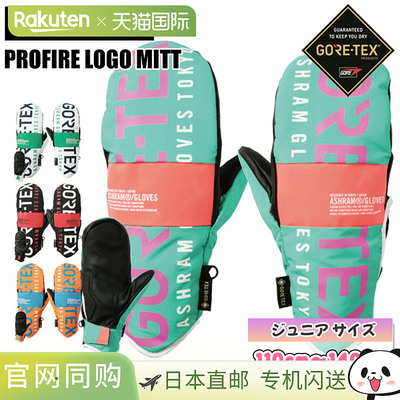 Ashram Gore-Tex 徽标图案儿童和青少年滑雪手套