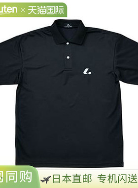 日本直邮LUCENT Polo 衫 男女通用比赛衬衫 黑色短袖上衣 吸汗速