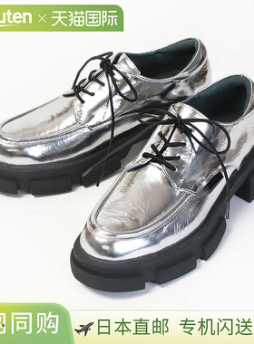 MANA 厚底系带鞋 (501070) | 系带皮革、黑色、银色、厚底、修长