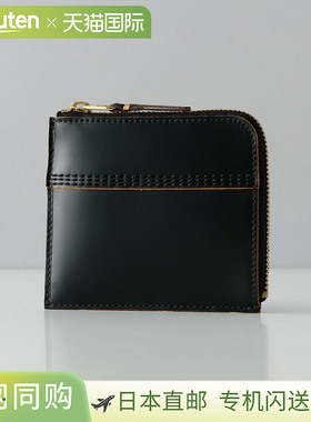日本直邮Comme des Garçons 男女士钱包黑色零钱包三重缝制皮革真