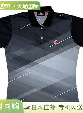 日本直邮LUCENT 网球羽毛球女子比赛球衣 XLP9069 黑色短袖Polo衫