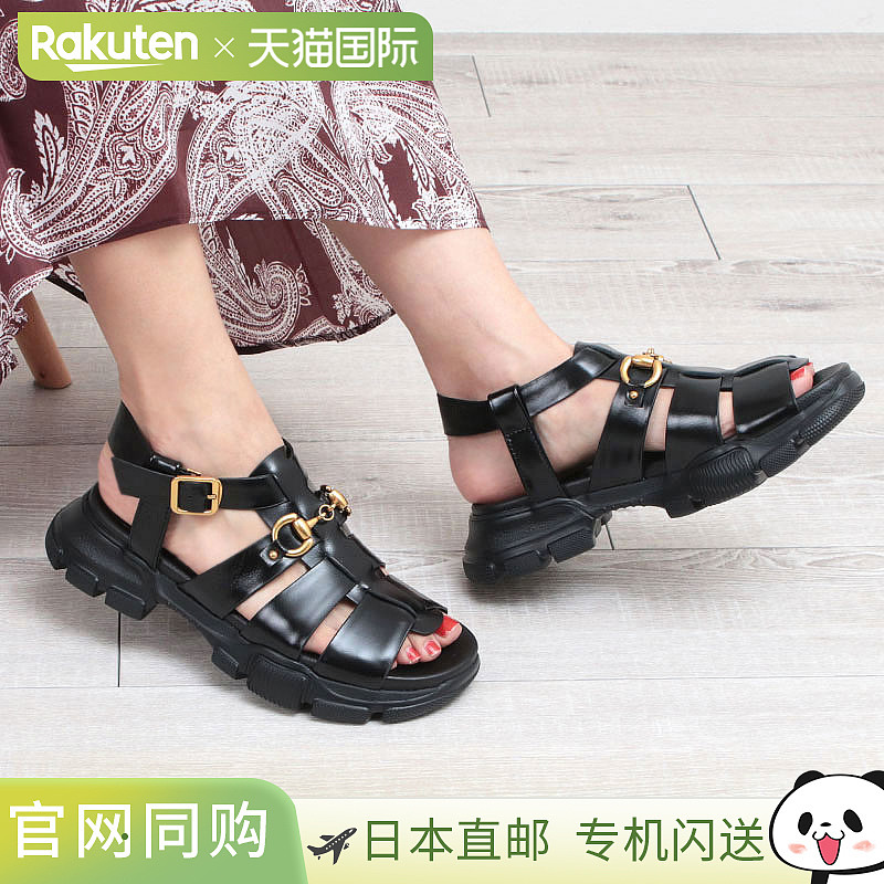 MANA Mana Bit Gurkha 凉鞋 552187 | 皮革黑色 Bit 设计春夏袜套