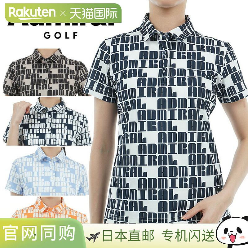 日本直邮Admiral Golf 徽标字母 Polo 衫 女士春夏高尔夫服装 ADL