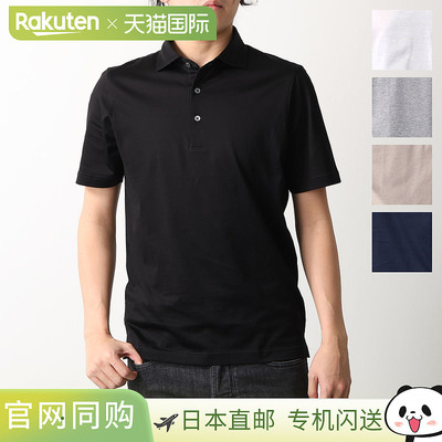 日本直邮GRAN SASSO Polo衫 60103 74002 男士短袖丝光棉宽领弹力