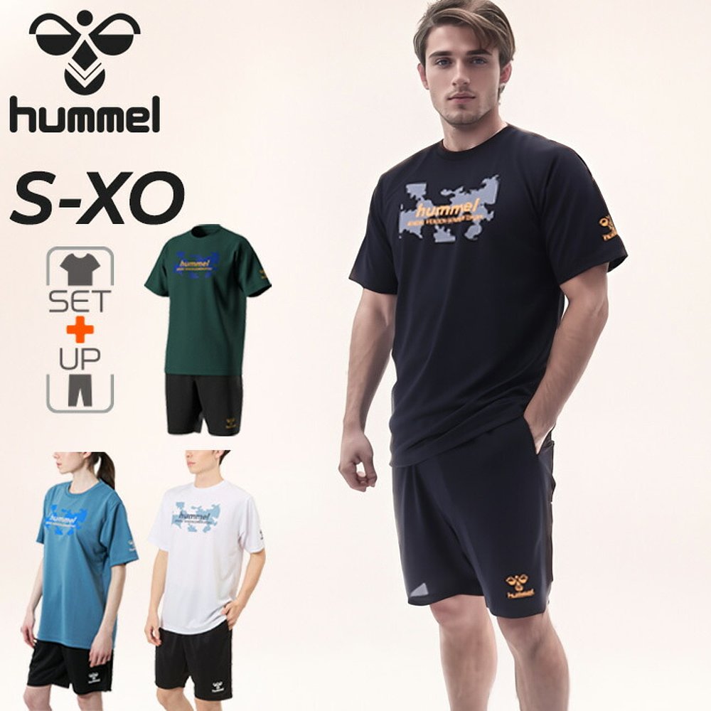 日本直邮Hummel 男士短袖T恤和短裤 上衣和下装 hummel 练习T恤
