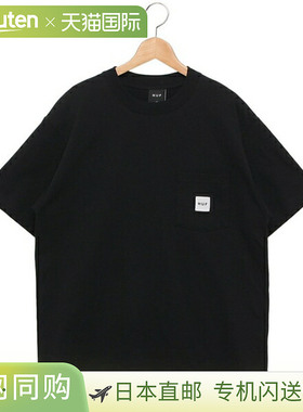 日本直邮HUF T恤方形徽标口袋 T恤黑色男士HUF TS02419 BLK新款