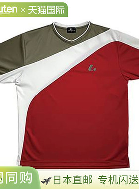 日本直邮LUCENT 衬衫 Uni 比赛衬衫 无领 红色 短袖 上衣 吸汗 速