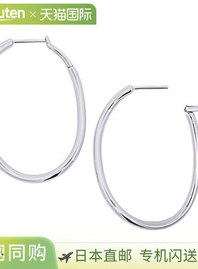日本直邮(268971) 扭曲环状耳环 18K 白金 宽度 2 毫米 32 毫米
