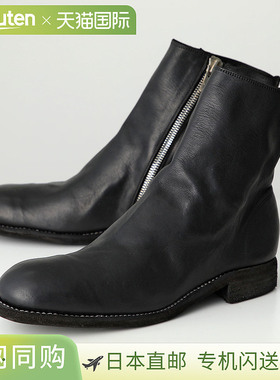 日本直邮GUIDI 696 男士侧拉链靴马皮Vibram 全粒面鞋底短靴BLKT