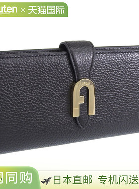 日本直邮FURLA 女士钱包 长款钱包 Outlet 黑色 SOFIA GRAINY CON