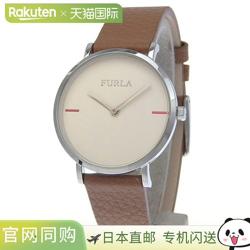 日本直邮Furla 女士手表不锈钢和皮革表带棕色GIADA 型号33 毫米2