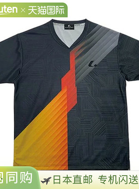 日本直邮LUCENT T恤 Uni 比赛衬衫 无领 黑色 短袖 上衣  吸汗 快