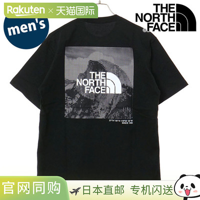 日本直邮THE NORTH FACE 男士短袖 Half Dome 数码方形 Logo T恤