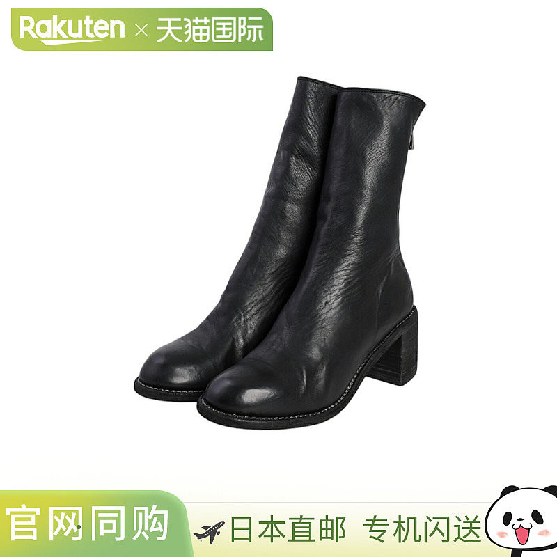 日本直邮GUIDI [女士] 高跟靴 - Soft Horse 全粒面黑色 - M88-So