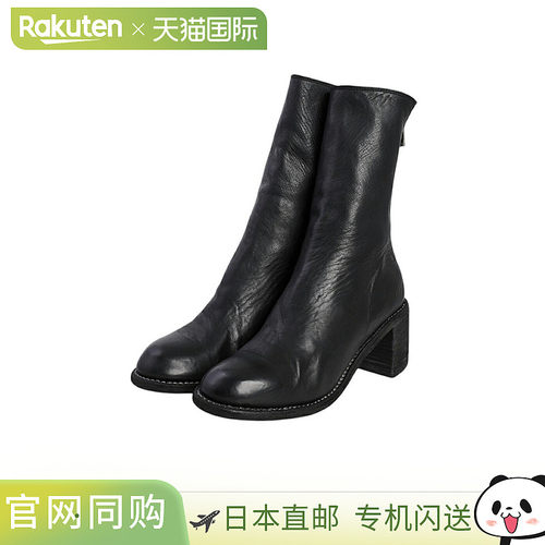 日本直邮GUIDI [女士] 高跟靴 - Soft Horse 全粒面黑色 - M88-So