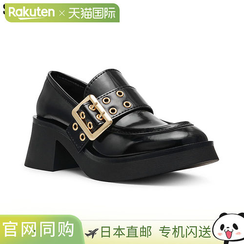 日本直邮Steve Madden 女士大搭扣乐福鞋7 厘米鞋跟金色鞋底稳固S