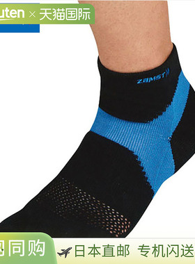 日本直邮ZAMST AS-1 袜子 5 趾袜（黑色 x 蓝色） 尺寸 L 设备 配