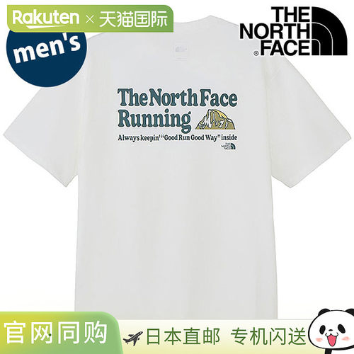 日本直邮THE NORTH FACE 男士短袖 Free Run ES 图案圆领T恤 [NT1