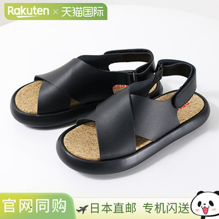 女款 CAMPER 凉鞋 Flota 交叉绑带后绑带皮革EVA轻便带标志 Pelotas