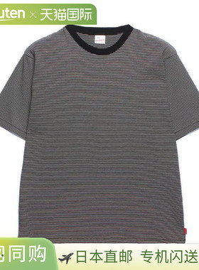 日本直邮Healthknit 窄条纹圆领短袖T恤 51013自然色/蓝色自然色/