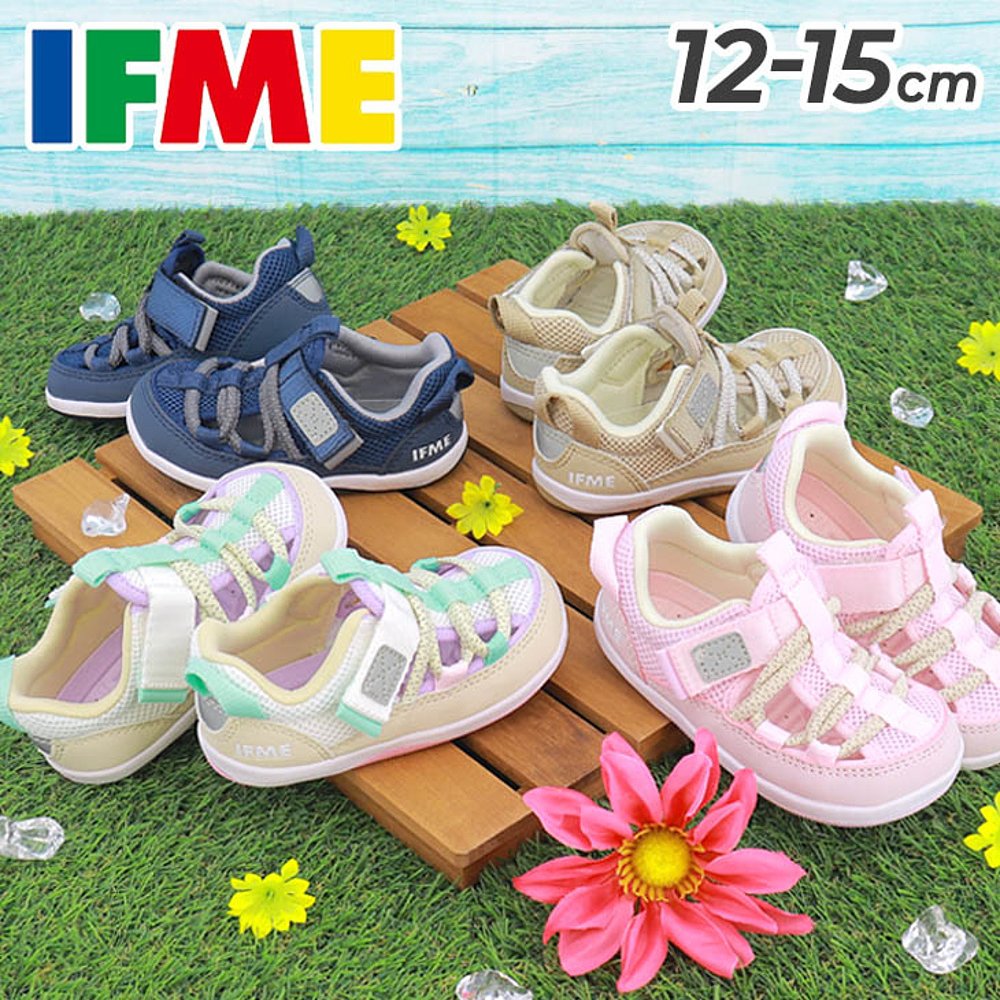 IFME婴儿夏季鞋 3E宽两栖水鞋运动鞋易于穿脱20-5303