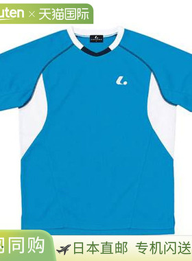 日本直邮LUCENT 网球男式女式比赛球衣无领蓝色XLH3037短袖吸汗速