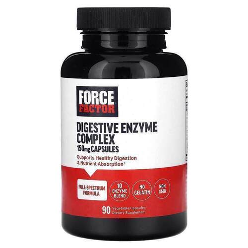 Force Factor,Digestive Enzyme Complex, 150 mg, 90 Vegetable