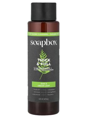 Soapbox,Thick & Full, 2-In-1 Shampoo + Conditioner, Oak & Ce