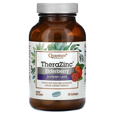 Quantum Health,TheraZinc, Elderberry, Raspberry, 60 Lozenges