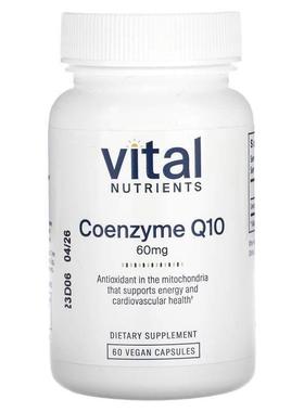 Vital Nutrients,Coenzyme Q10, 60 mg, 60 Vegan Capsules