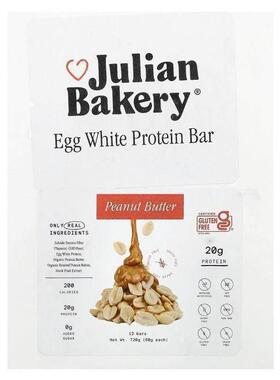 Julian Bakery,蛋清蛋白棒，花生酱味，12 根，每根 60 克