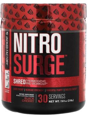 Jacked Factory,Nitro Surge，Shred 产热锻炼前产品，水果混合