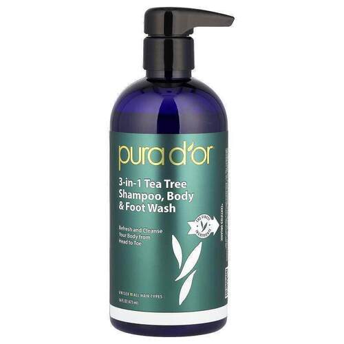 Pura D'or,3-in-1 Tea Tree Shampoo