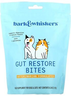 Mercola博士,Bark &amp; Whiskers™，肠道支持零食，猫狗专用