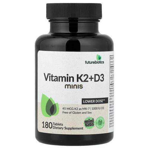 Futurebiotics,Vitamin K2 + D3 Minis, 180 Tablets