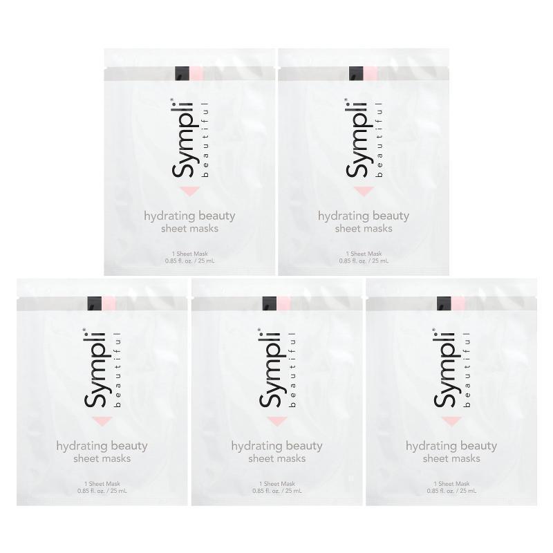 Sympli Beautiful,Hydrating Beauty Sheet Mask, 5 Sheet Masks,