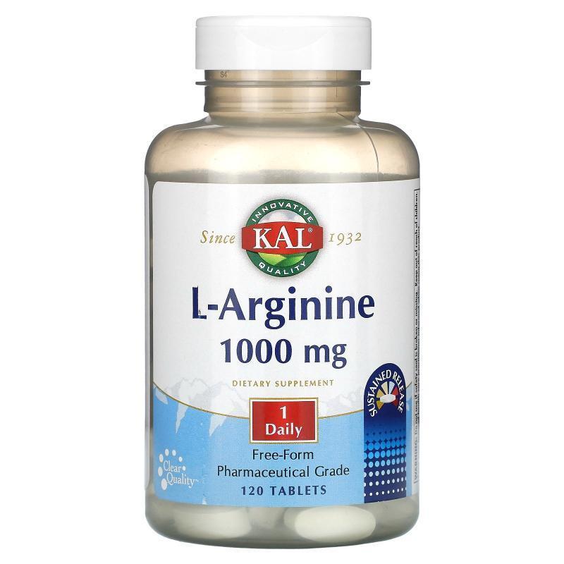KAL,L-Arginine, 1,000 mg, 120 Tablets