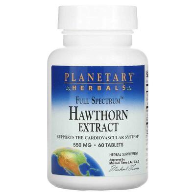 Planetary Herbals,全谱，山楂提取物，550毫克，60片