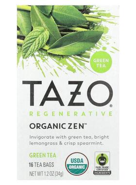 星巴克泰舒茶,Regenerative Green Tea, Organic Zen , 16 Tea Ba
