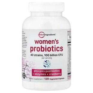 Micro Ingredients,Women's Probiotics, 120 Vegetarian Capsule