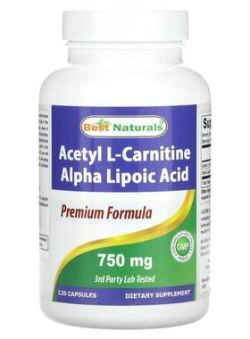 Best Naturals,Acetyl L-Carnitine Alpha Lipoic Acid, 750 mg