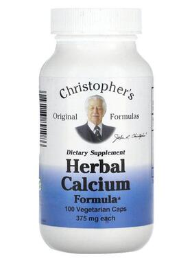 Christopher's Original Formulas,草本钙配方，375 毫克，100 粒