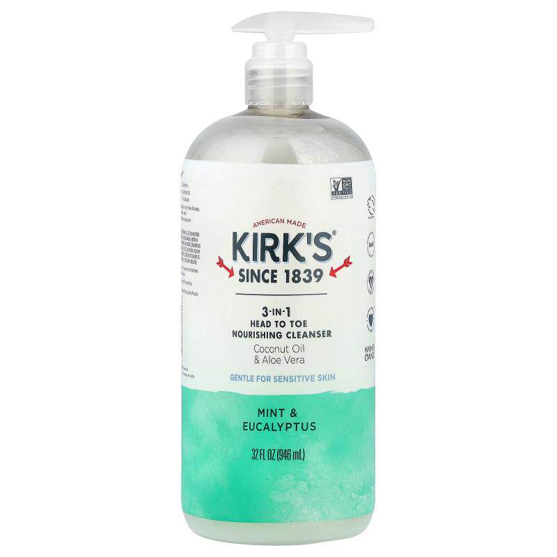Kirk's3合1全身滋养清洁乳沐浴露和沐浴啫喱晚间水润片刻更从容