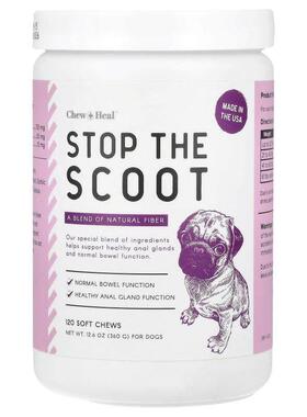 Chew + Heal,Stop The Scoot, For Dogs, 120 Soft Chews, 12.6 o