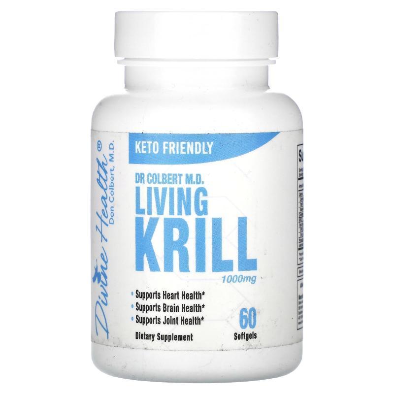 Divine Health,Living Krill, 500 mg, 60 Softgels