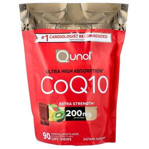Qunol,CoQ10, Tropical Fruit, 90 Soft Chews (100 mg per Soft